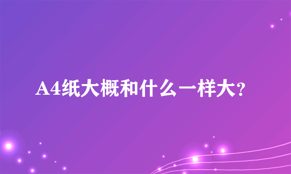 A4纸大概和什么一样大？