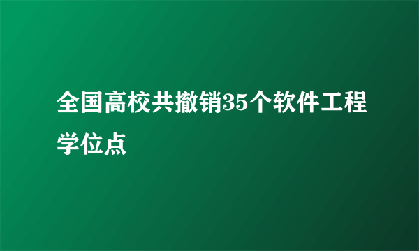 全国高校共撤销35个软件工程学位点