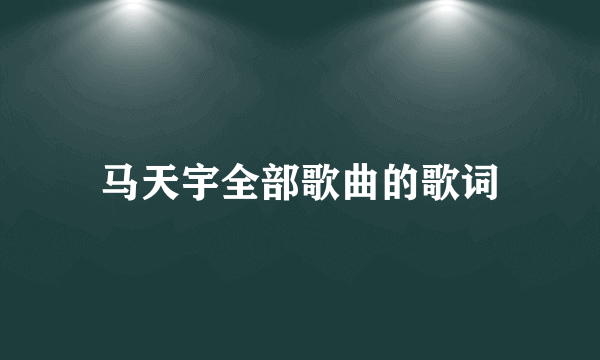 马天宇全部歌曲的歌词