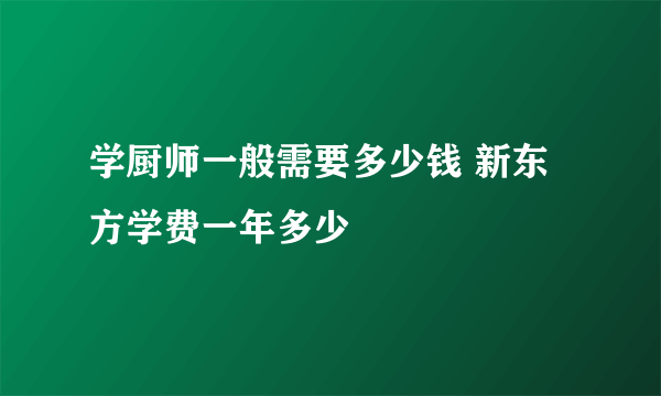 学厨师一般需要多少钱 新东方学费一年多少