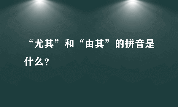 “尤其”和“由其”的拼音是什么？