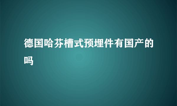 德国哈芬槽式预埋件有国产的吗