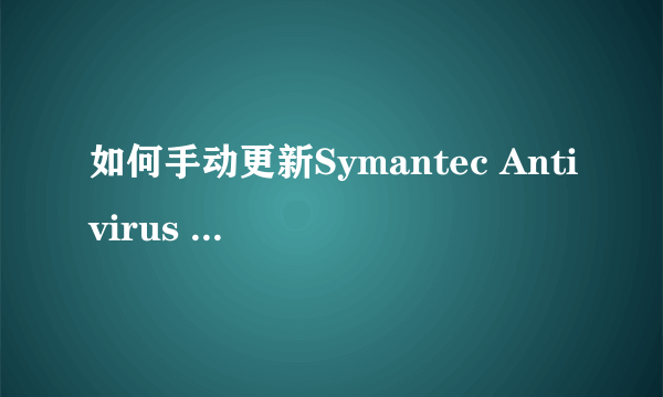 如何手动更新Symantec Antivirus 的自定义病毒库