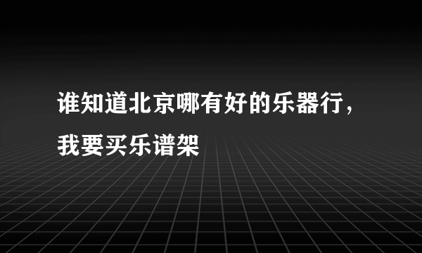 谁知道北京哪有好的乐器行，我要买乐谱架