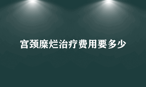 宫颈糜烂治疗费用要多少