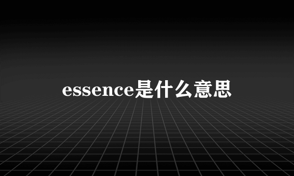 essence是什么意思