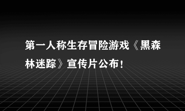 第一人称生存冒险游戏《黑森林迷踪》宣传片公布！