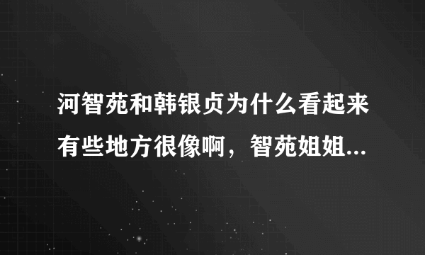 河智苑和韩银贞为什么看起来有些地方很像啊，智苑姐姐应该没整过容吧