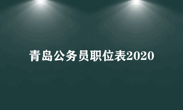 青岛公务员职位表2020