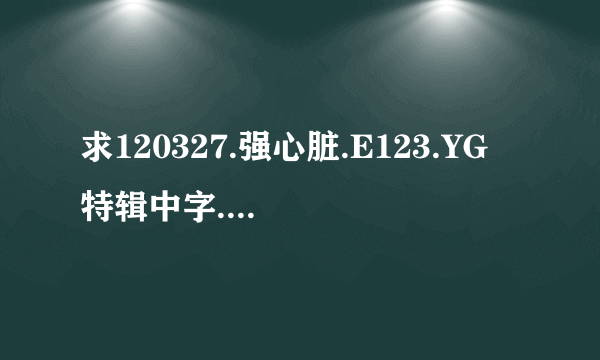 求120327.强心脏.E123.YG 特辑中字..........是中字啊！！！！