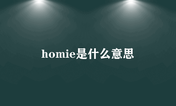 homie是什么意思