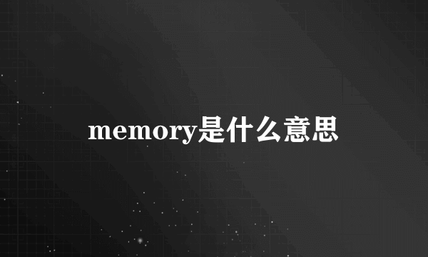 memory是什么意思