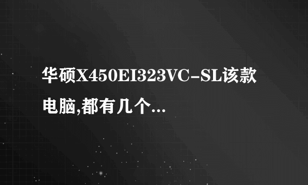 华硕X450EI323VC-SL该款电脑,都有几个插口?分别是什么插口?