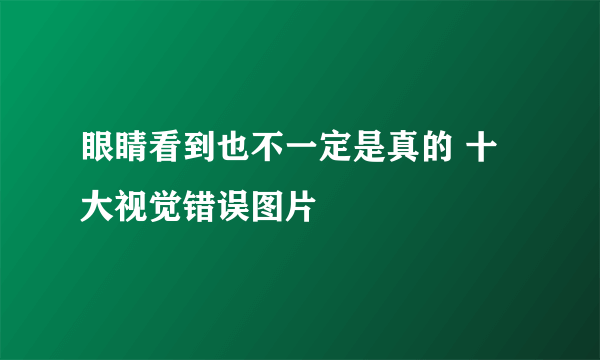 眼睛看到也不一定是真的 十大视觉错误图片