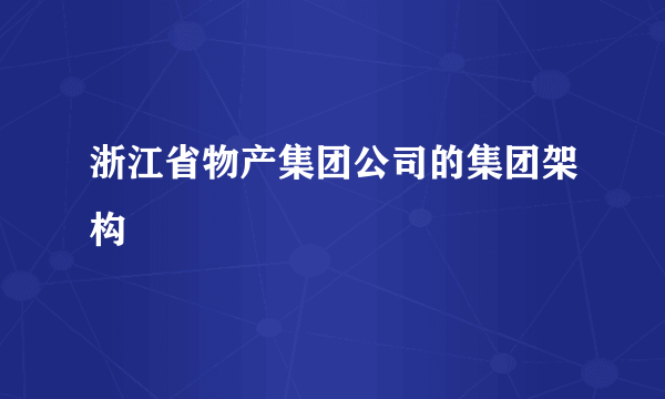 浙江省物产集团公司的集团架构