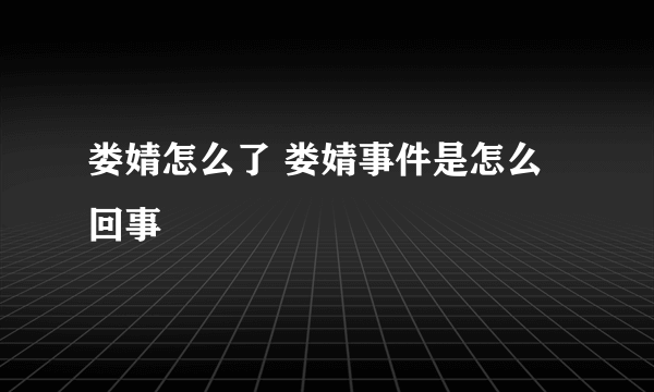 娄婧怎么了 娄婧事件是怎么回事