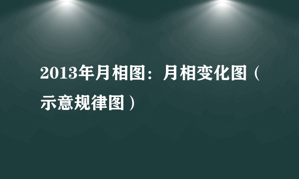 2013年月相图：月相变化图（示意规律图）