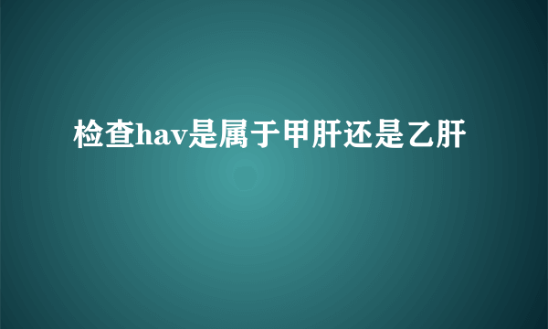 检查hav是属于甲肝还是乙肝