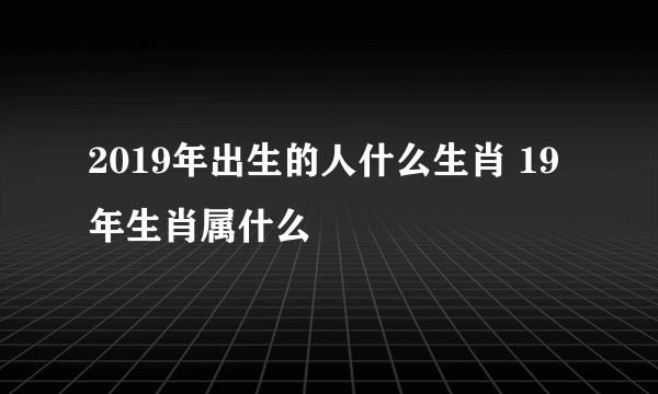 2019年出生的人什么生肖 19年生肖属什么