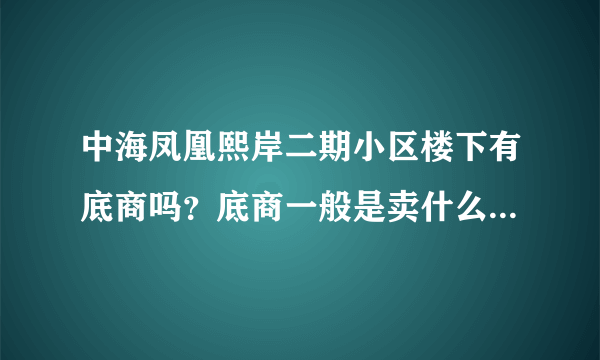 中海凤凰熙岸二期小区楼下有底商吗？底商一般是卖什么的？想租个地方卖水果，求支招？