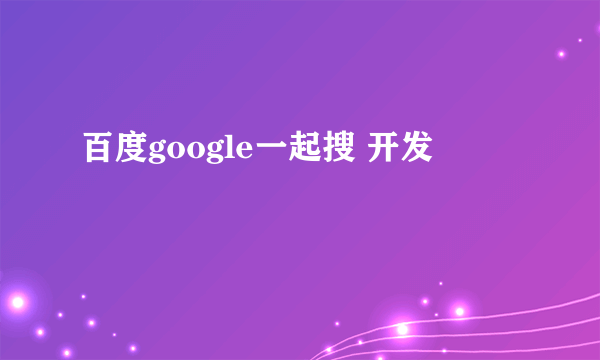 百度google一起搜 开发