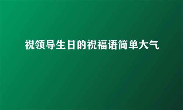 祝领导生日的祝福语简单大气