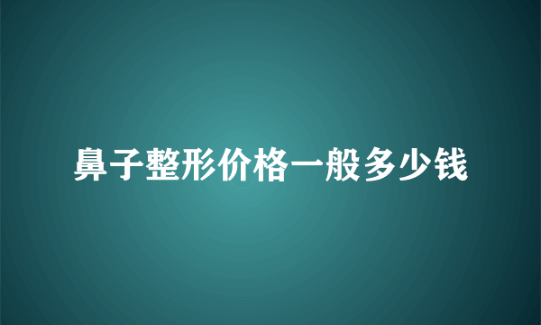 鼻子整形价格一般多少钱