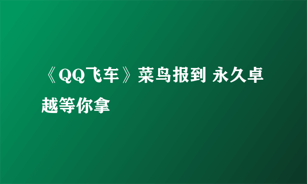 《QQ飞车》菜鸟报到 永久卓越等你拿