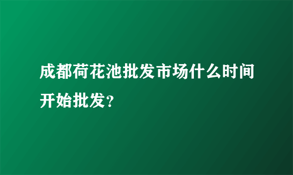 成都荷花池批发市场什么时间开始批发？