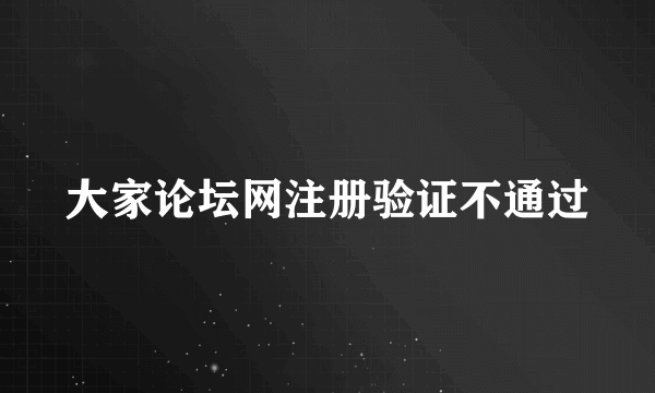 大家论坛网注册验证不通过