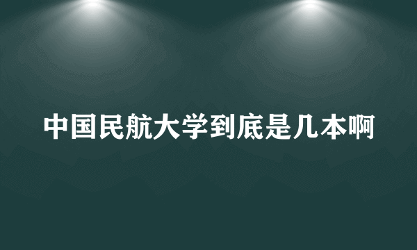 中国民航大学到底是几本啊