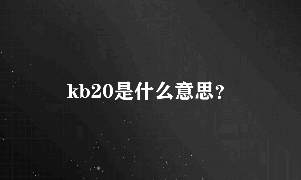 kb20是什么意思？