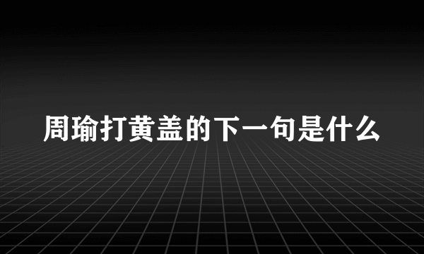 周瑜打黄盖的下一句是什么