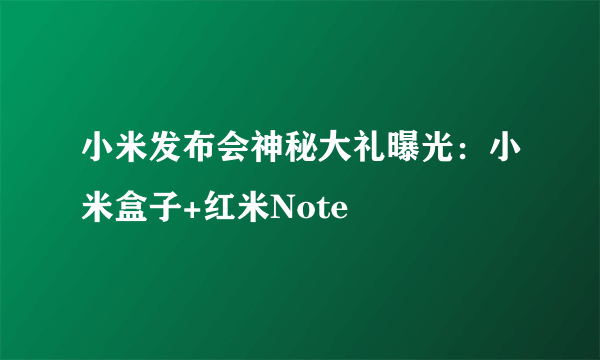 小米发布会神秘大礼曝光：小米盒子+红米Note