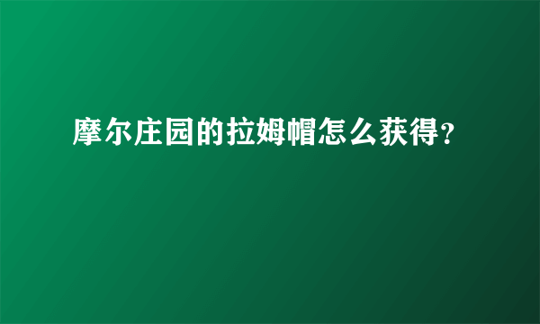 摩尔庄园的拉姆帽怎么获得？