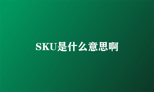 SKU是什么意思啊