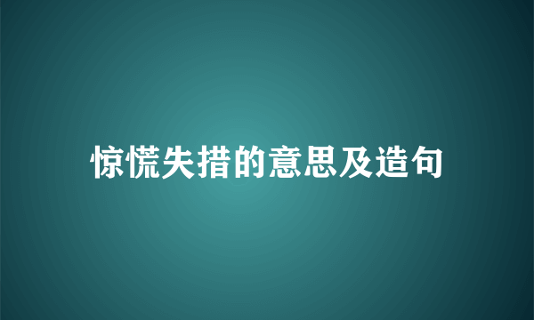 惊慌失措的意思及造句