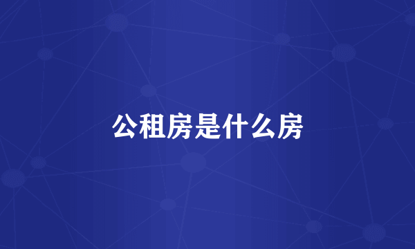 公租房是什么房