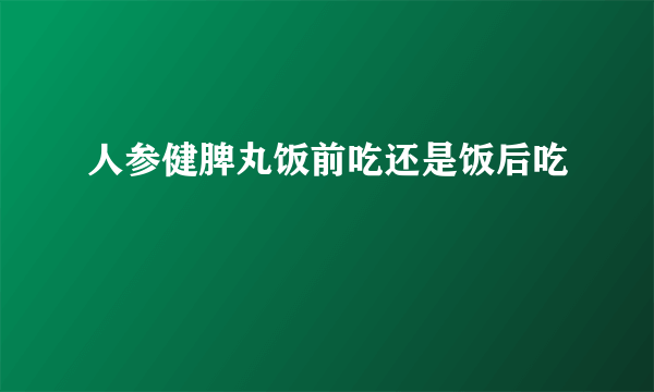 人参健脾丸饭前吃还是饭后吃