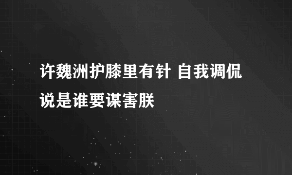 许魏洲护膝里有针 自我调侃说是谁要谋害朕