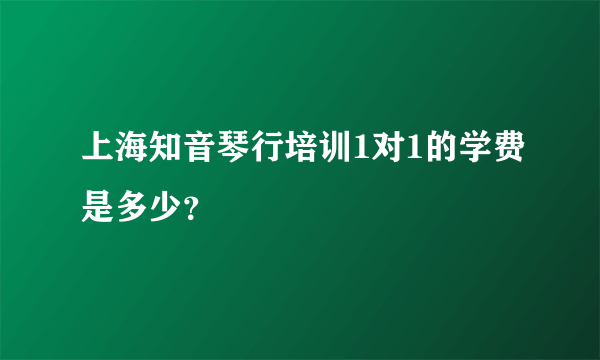 上海知音琴行培训1对1的学费是多少？