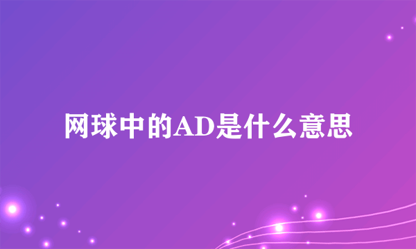 网球中的AD是什么意思