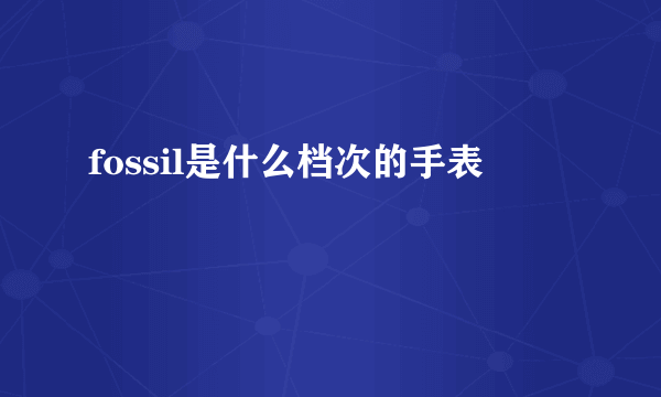 fossil是什么档次的手表