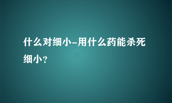 什么对细小-用什么药能杀死细小？