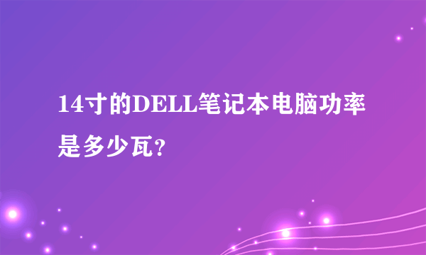 14寸的DELL笔记本电脑功率是多少瓦？