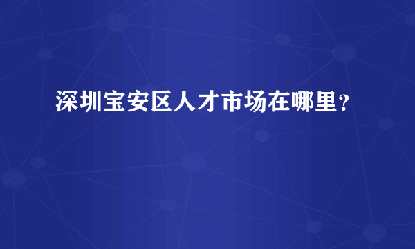 深圳宝安区人才市场在哪里？