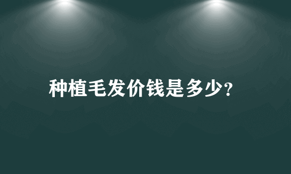 种植毛发价钱是多少？