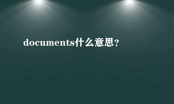 documents什么意思？