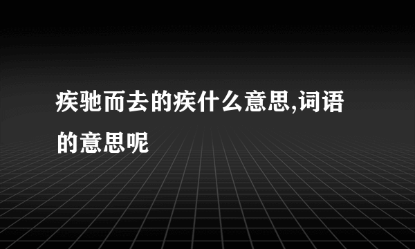 疾驰而去的疾什么意思,词语的意思呢