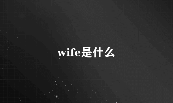 wife是什么